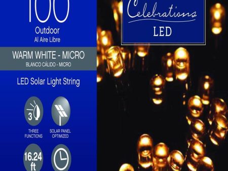 Celebrations LED Micro 5mm Clear Warm White 100 ct String Christmas Lights 16.24 ft. Online