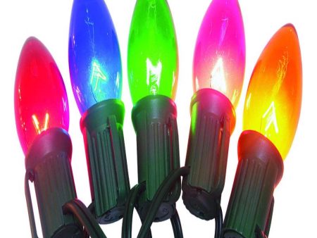 Celebrations Incandescent C7 Multicolored 25 ct String Christmas Lights 24 ft. Cheap