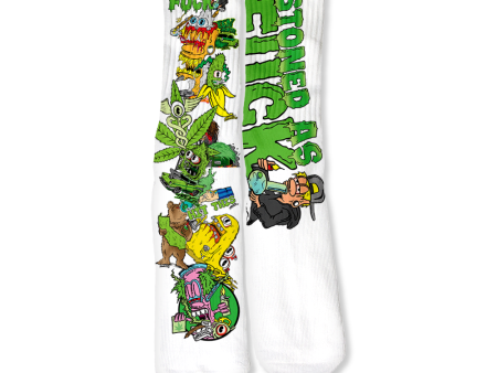 TROG Stoned as Fk Collage White Crew Socks For Sale