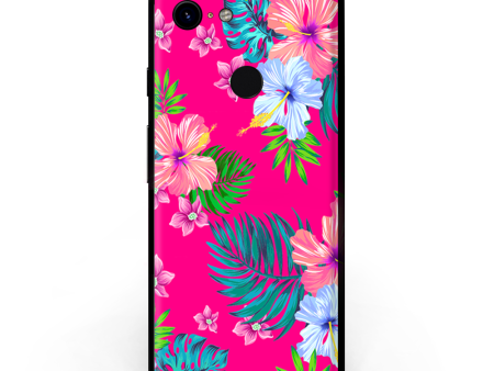 Pink Neon Hibiscus Flowers | Skin For Google Pixel 3 For Cheap